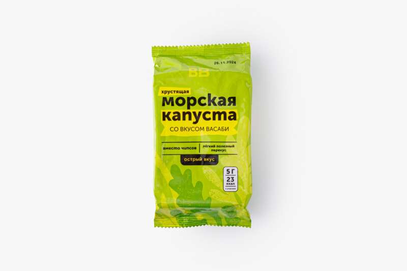 Морская капуста хрустящая со вкусом васаби, 5 г
