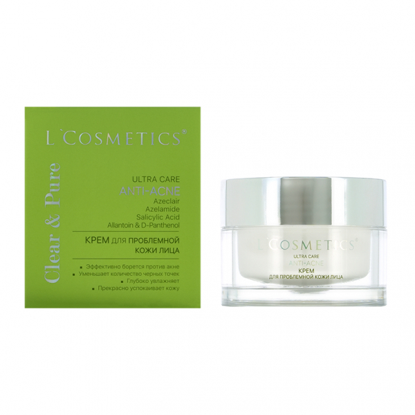Крем для лица `L`COSMETICS` `CLEAR&PURE` ANTI-ACNE для проблемной кожи 50 мл